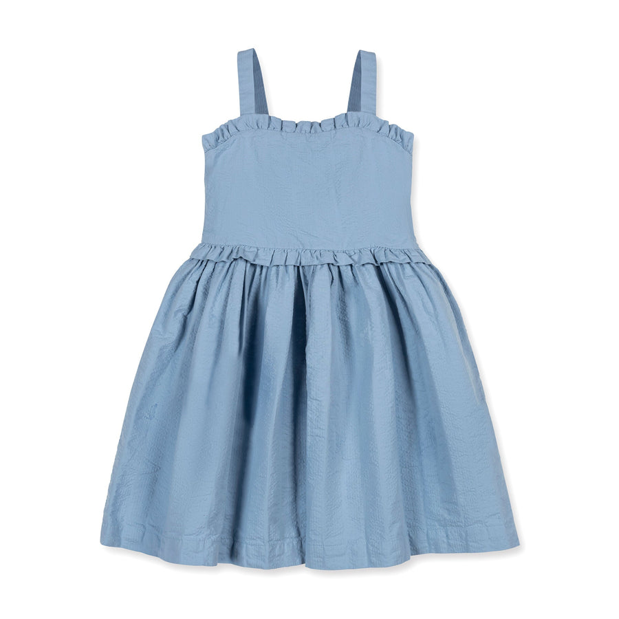 Organic Ruffle Edge Seersucker Dress
